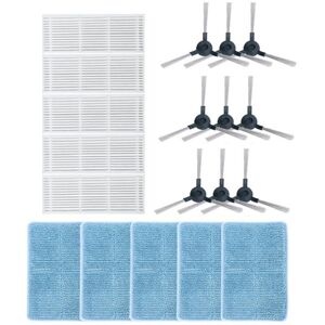 Tlily - 19Pcs Replacement Parts For Midea R1-L083B/R1-L085B Robot Vacuum Cleaner Washable Side Brush Mop Cloth hepa Filter a