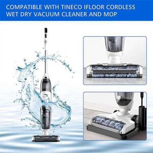 Tlily - 2 set Filter Brush Roller and Pre-Filter Foam Replacement Parts for Tineco IFloor HF10E-01 Cordless Wet Dry
