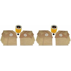 UFIXT 20 x Wet & Dry Vacuum Dust Bags & 2 Filters Fits Karcher IPX4