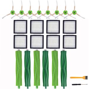 Tlily - 21PCS Rolling Brush Hepa Filter Side for I7 E5 E6 i Series Robot Vacuum Cleaner Replacement