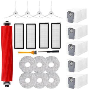 TLILY 22PCS for Qrevo S/ Pro/ MaxV Robot Vacuum Cleaner Parts Main Brush Side Filter Dust Bag