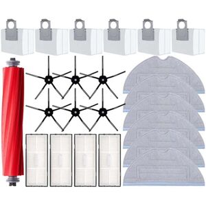 Tlily - 23PCS for Roborock S7 Maxv Ultra S7 Pro Ultra Robot Vacuum Washable Main Side Brush hepa Filter Mop Pad Dust Bag Parts