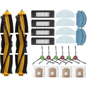 Tlily - 24 Pcs Accessories Replacement Parts Kit Main Brush Side Brushes Filters Cleaning Mop Pads for Yeedi Vac Station