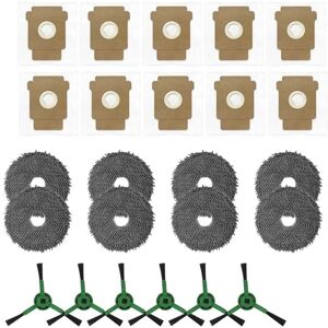 TLILY 24 Pcs for Q10 PF /Q10 PF+ Sweeper Robot Accessories Side Brush Mop Pad Dust Bag