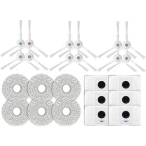 Tlily - 24PCS for Ecovacs Deebot T20/T20MAX/T20PRO/X1 OMNI/T10 Omni/Turbo Vacuum Cleaner Parts Side Brush Dust Bag Mop Cloth