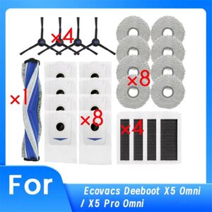 Tlily - 25 Pcs for Deeboot X5 Omni / Pro Sweeper Accessories Side Brush Filter Rag Dust Bag Cleaner Parts