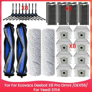 Tlily - 28PCS Main Roller Side Brush Dust Bag for X8 Pro Omni