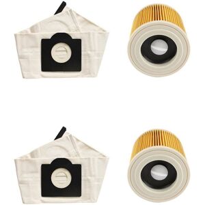 TLILY 2X Hepa Filter & Washable Dust Bags for Karcher WD3 MV3 WD3200 SE4001 A2299 A2204 A2656 Vacuum Cleaner Parts Accessories