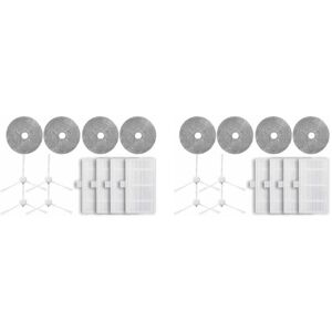 Tlily - 2X Vacuum Cleaner Parts for W2, Replacement, Side Brush, Filters, Mop Cloth Accessories