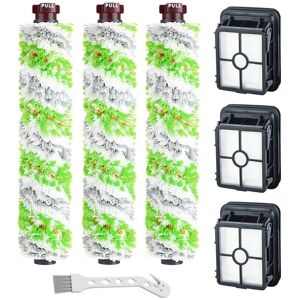 Tlily - 3 Pack 2460 Brush Rolls + 1866 Vacuum Filters for 2306A & 1785 Series