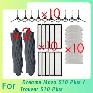 TLILY 32 Pcs for S10 Plus / Trouver Sweeping Robot Cleaner Parts Replacement Main Side Brush Mop Filter