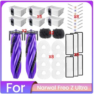 TLILY 32Pcs Replacement Kits for Freo Z Ultra Vacuum Cleaner Accessories Roller Side Brush HEPA Filter Mop Pad Dust Bag