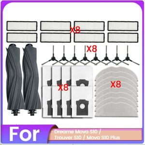 TLILY 34PCS Brush Dust Bag Filter Mop Cloth Set for S10 Trouver Plus Vacuum Replacement Parts