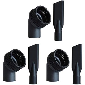 Tlily - 3X Industrial Vacuum Cleaner Round Brush and Flat Nozzle Sets Inner 44mm Durable Industrial Vacuum Cleaner Accessories