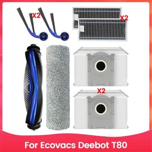 TLILY 8PCS Roller Side Brush Hepa Filter Dust Bag for T80
