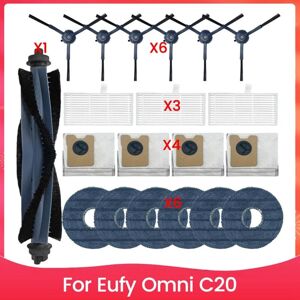 Tlily - Accessories Kit for Omni C20 Robot Vacuum Cleaner Main Side Brush Hepa Filter Mop Cloth Dust Bags Replacement Parts