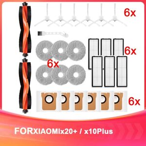Tlily - Accessory Set for X20+ /X10+ Robot Vacuum Cleaner, Replacement Main Brush Mop Pad Dust Bags Side Filters