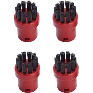 Alwaysh - 4 Pack Round Cleaning Brushes for Karcher SC1 SC2 SC3 SC4 SC5 SC7 Steam Cleaner (Red & Black)