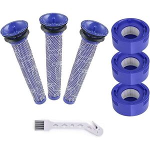 ZVD Filter for Dyson V7 and V8,Reehi Replacement Vacuum Cleaner Filters for Dyson, Absolute and Animal, 3 hepa Post-Filters and 3 Pre-Filters for Dyson