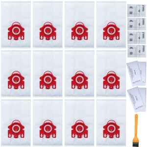 TLILY FJM Vacuum Bags 12 Pack for Miele FJM Bags AirClean 3D Efficiency Vacuum Cleaner, Include 4 Pair Motor Filters