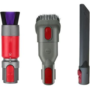 Tlily - For Dyson V7 V8 V10 V11 V12 V15 Vacuum Cleaner Traceless Dust Removal Soft Brush+2 In1 Brush+Flat Suction Head Set
