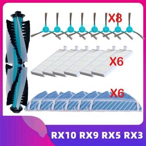 Tlily - For Listar RX9 RX5 RX3 RX10 Robot Vacuum Cleaner Roller Replacement Spare Accessories Main Side Brush Hepa Filter Mop