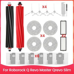 Tlily - For q Master, Qrevo Slim Robot Vacuum Main Side Brush hepa Filters Mop Pads Dust Bags Accessories Kit