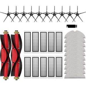 Tlily - For Roborock S5 / S5 Max / S6 / S6 MaxV / S6 Pure / E4 / E5 / S51 / S52 / S55 Roller Side Brush Filter Mop Accessories