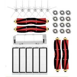 Tlily - For Roborock S50 T7Pro T6 P5 S5 Vacuum Cleaner Hepa Filter Mop Cloth Part 2 x Roller Main Side Brush 3X Universal Wheel