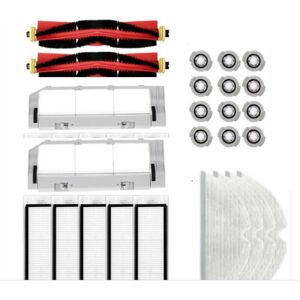 Tlily - For Roborock S50 T7Pro T6 P5 S5 Vacuum Cleaner Spare Part Hepa Filter Mop Cloth Part 2 x Roller Main Side Brush