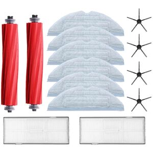 Tlily - For Roborock S7 Parts of Washable Filter Main Brush Mop Cloth Side Brush Bracket Robot Vacuum Cleaner Accessories-14Pcs