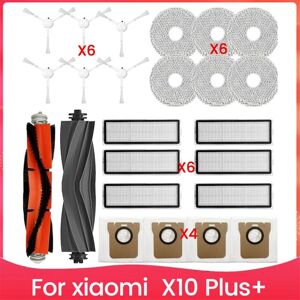 Tlily - For X10 Plus+ Robot Vacuum Brush, Hepa Filter, Mop Pads Kit