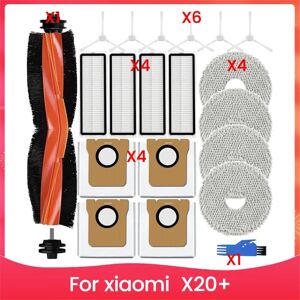 Tlily - For X20+ Robot Vacuum Cleaner Main Side Brush Hepa Filter Mop Cloth Dust Bags Replacement Parts Accessories