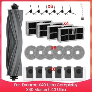Tlily - For X40 Ultra Complete/X40 Master/L40 Vacuum Cleaners Main Side Brush Dust Bags Mop Pads Hepa Filters