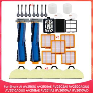 TLILY Main Brush Roller Foam Filters for AI AV2501S AV2501AE RV2502AE AV2510AOUS AV2511AE RV2610WA Vacuum Cleaner Parts