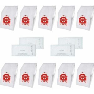 GOTRAYS Pack of 10 replacement synthetic type dust bags for Miele fjm C1 and Hoover C2 vacuum cleaners with 4 Hepa filters