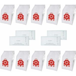 GOTRAYS Pack of 10 replacement synthetic type dust bags for Miele fjm C1 and Hoover C2 vacuum cleaners with 4 Hepa filters