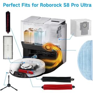 TLILY Replacement Accessories Kit for Xiaomi Roborock S8 Pro Ultra/S8+/S8 Vacuum Cleaner Filter Main Side Brush Mop Dust Bag B
