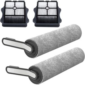 Memkey - Replacement brush roll and hepa set for cordless wet/dry vacuum cleaner for Floor OneS 5 (2 brush roll + 2 hepa filter)