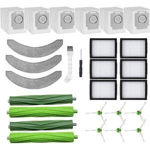 Tlily - Replacement Parts Compatible for iRobot Roomba Combo J7+/Plus Robot Vacuum Cleaner, Multi-Surface Rubber Brushes