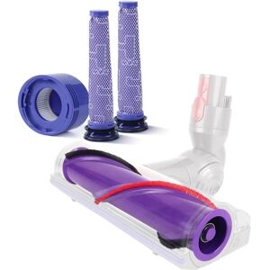 Tlily - Roller Brush + Pre&Post hepa Filter Combo Compatible for Vacuum Cleaner Replacement Parts, Replacement-For Dyson V8
