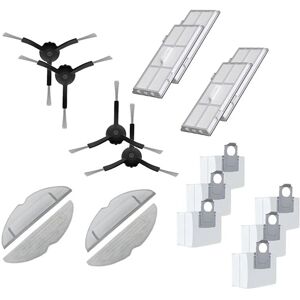 Tlily - Side Brush Filter Mop Cloth Dust Bags Vacuum Cleaner Replacement Accessories for Roborock S8 / S8 + / S8 Pro / G20