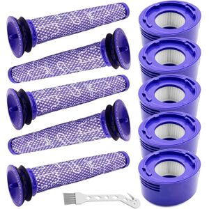 Sollbry - 10 Pack Replacement Vacuum Filters Compatible with Dyson V7, V8 Cordless Vacuum Cleaners - 5 Pre-Filters, 5 Post-Filters