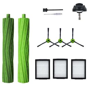 YMYNY Spare parts for iRobot Roomba J7 I7 I6 I3 I4 I2 I5 I8 I1+/Plus E5 E6 iej vacuum cleaner, 1 set of rubber roller brushes, 1 front wheel, 4 filters, 4