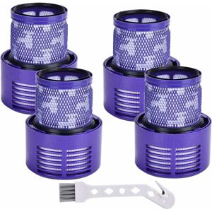 ZVD V10 Filter for Dyson, 4 Pack Washable Replacement Filter Units for Dyson V10 SV12 Cyclone Animal, Absolute Vacuum Cleaner Replacement Part