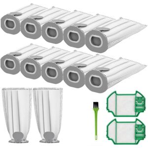 TLILY Vacuum Cleaner Bags for Vorwerk Kobold VK7 FP7, 10 Replacement Filter Bags and 2 Filters for Kobold FP7 Cordless Broom