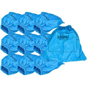 VHBW 10x Textile Filter Replacement for Lidl / Parkside 30250135, 30250135PS for Vacuum Cleaner, Wet/Dry Vacuum Cleaner - Textile Bag, Washable, Blue