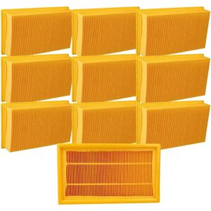 10x Flat-Fold Filter compatible with Hilti VC-20, vc 40 um, VC-40, vc 20 um Vacuum Cleaner, Wet/Dry Vacuum Cleaner - Pleated Filter Element - Vhbw