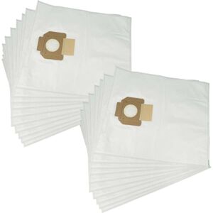 20 microfleece Dust Bags compatible with Nilfisk Alto Attix 30-21 pc, Attix 33-01 ic, Attix 33-2L ic, Attix 33-2M pc Vacuum Cleaner, White - Vhbw