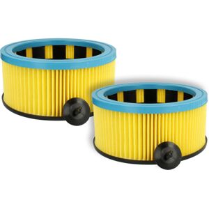 vhbw 2x Cartridge Filter compatible with Starmix HS A-1420 EH, HS A 1420 EH Wet and Dry Vacuum Cleaner - Yellow Black/Blue Washable